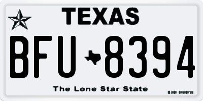 TX license plate BFU8394