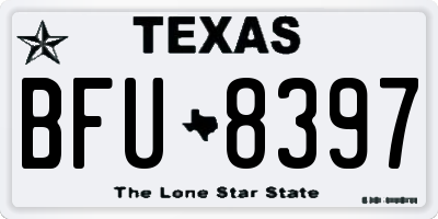 TX license plate BFU8397