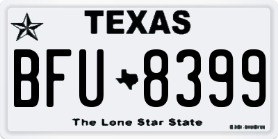 TX license plate BFU8399