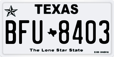 TX license plate BFU8403