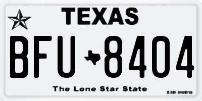TX license plate BFU8404