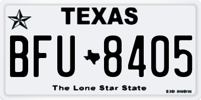 TX license plate BFU8405