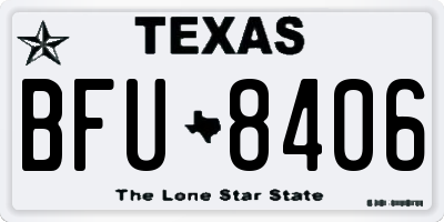 TX license plate BFU8406