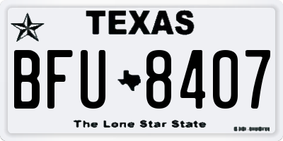 TX license plate BFU8407