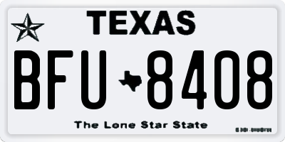 TX license plate BFU8408