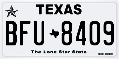TX license plate BFU8409