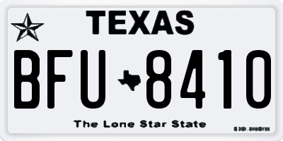 TX license plate BFU8410