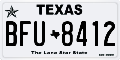 TX license plate BFU8412