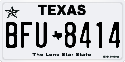 TX license plate BFU8414