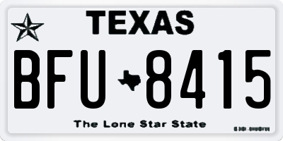 TX license plate BFU8415
