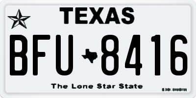 TX license plate BFU8416