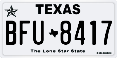 TX license plate BFU8417