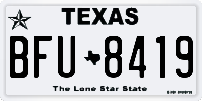 TX license plate BFU8419