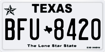 TX license plate BFU8420