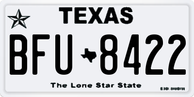 TX license plate BFU8422