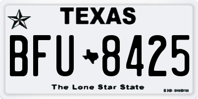 TX license plate BFU8425