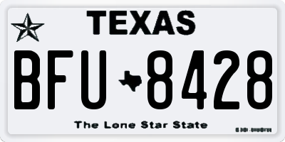 TX license plate BFU8428