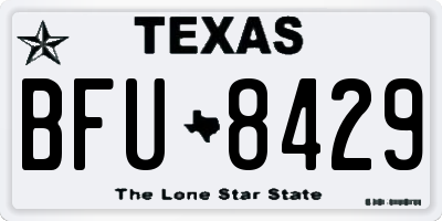 TX license plate BFU8429