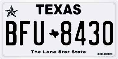 TX license plate BFU8430