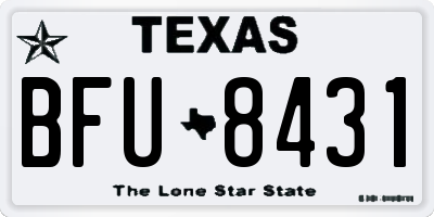 TX license plate BFU8431
