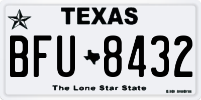 TX license plate BFU8432