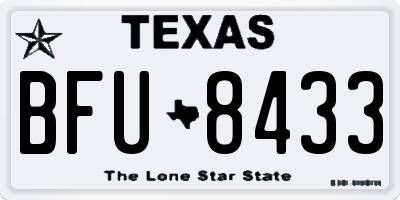 TX license plate BFU8433