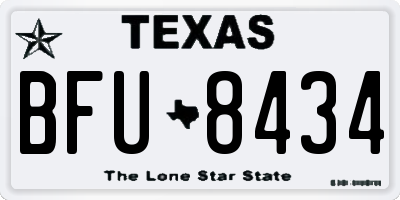 TX license plate BFU8434