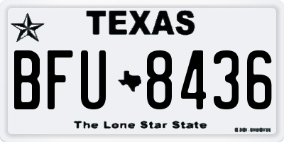 TX license plate BFU8436