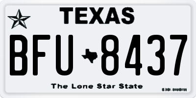 TX license plate BFU8437