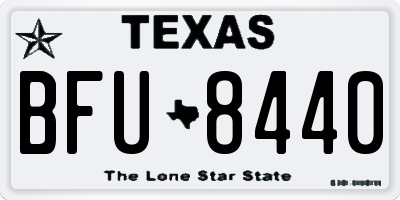 TX license plate BFU8440