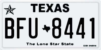 TX license plate BFU8441
