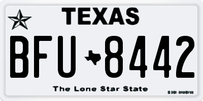 TX license plate BFU8442