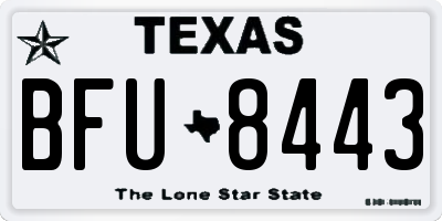 TX license plate BFU8443