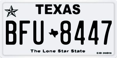 TX license plate BFU8447