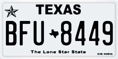 TX license plate BFU8449