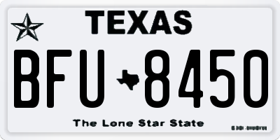TX license plate BFU8450