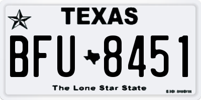 TX license plate BFU8451