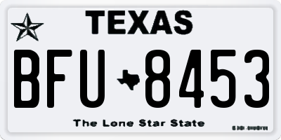 TX license plate BFU8453