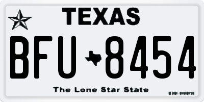 TX license plate BFU8454