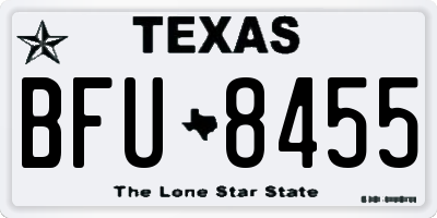 TX license plate BFU8455