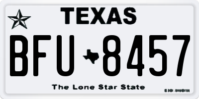 TX license plate BFU8457