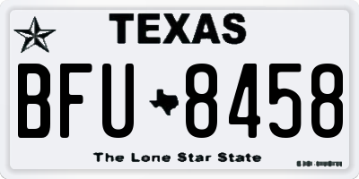 TX license plate BFU8458