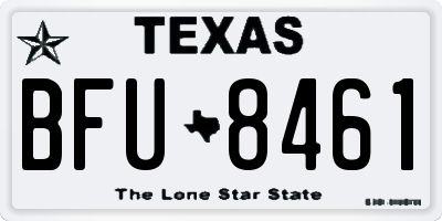 TX license plate BFU8461