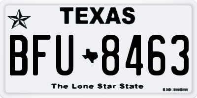 TX license plate BFU8463