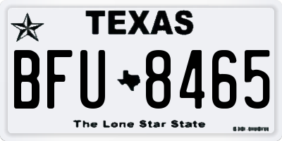 TX license plate BFU8465