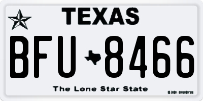 TX license plate BFU8466