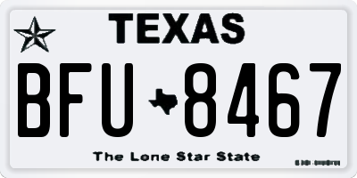 TX license plate BFU8467
