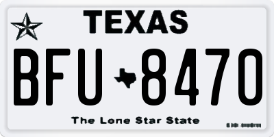 TX license plate BFU8470