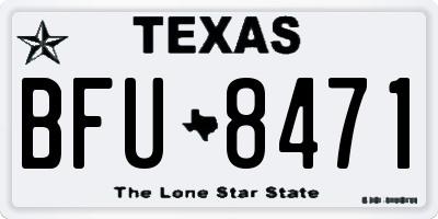 TX license plate BFU8471