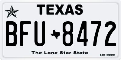 TX license plate BFU8472